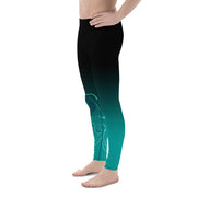 Men's Teal Octopus 3 Gyotaku Leggings